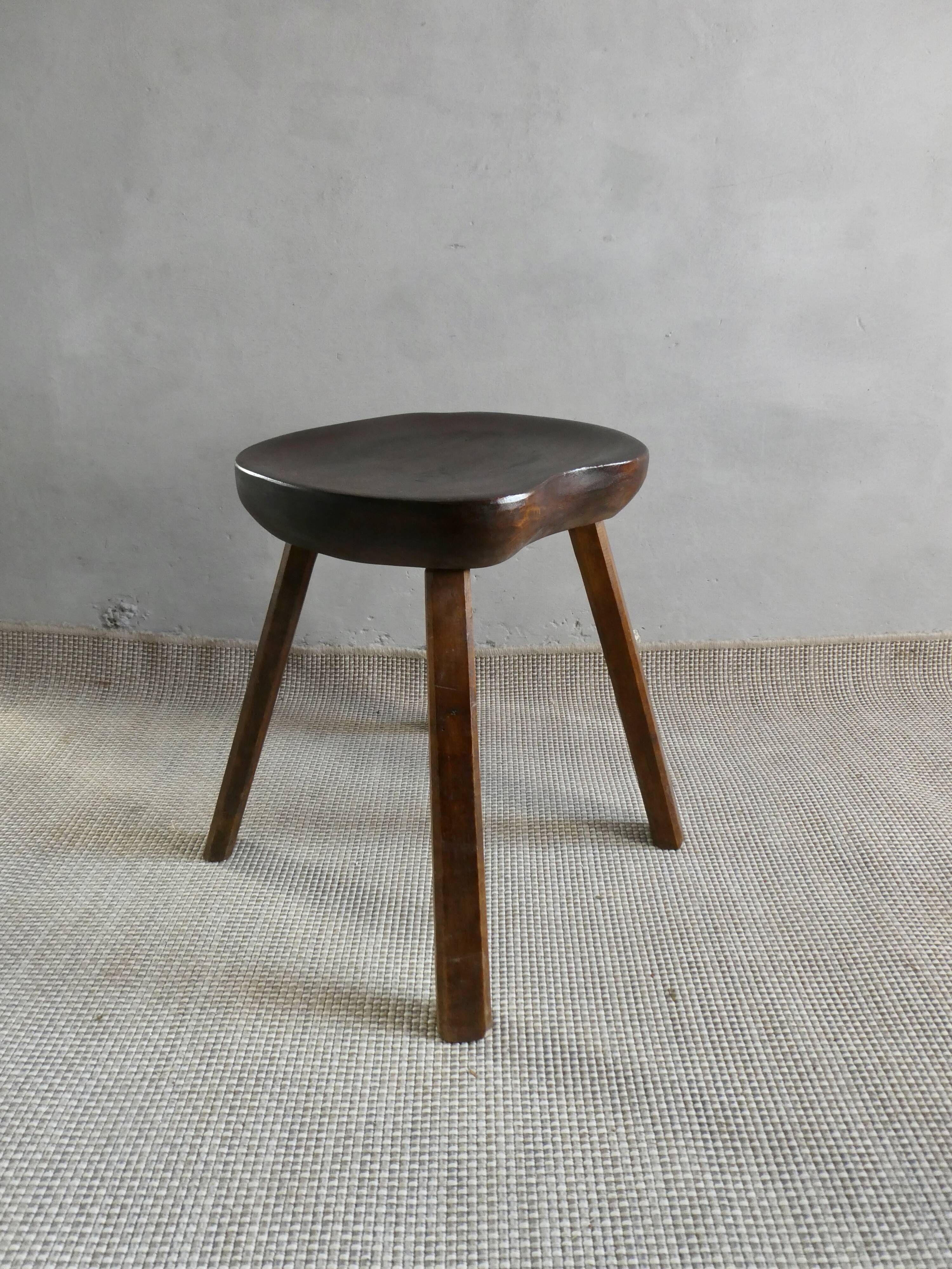 Solid wood stool, folk art