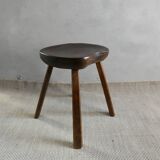 Tabouret en bois massif, art populaire