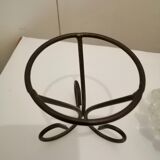 Bougeoir en verre socle en métal