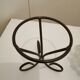 Metal base glass candle holder