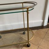 Golden brass and glass service