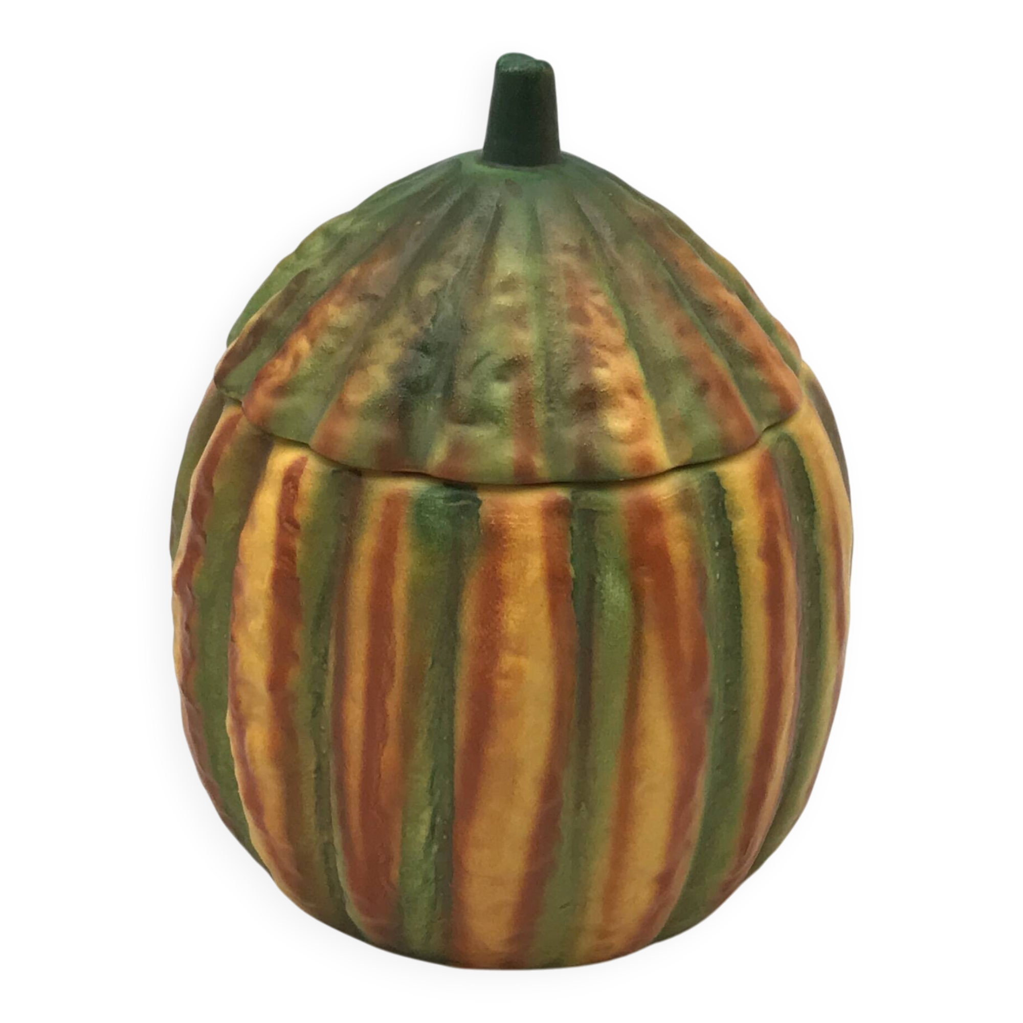 Vintage ceramic sugar bowl by Barettoni Nove, melon shape, Italy