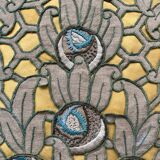 Large round Art Deco embroidered cushion