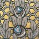 Large round Art Deco embroidered cushion