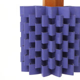 Suspension in purple lacquered metal and teak