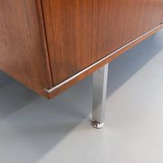 Vintage modernist enfilade in rosewood and chrome metal from the 60s and 70s.