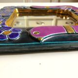 Enamelled ceramic mirror by François Lembo