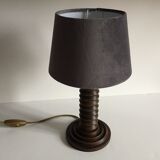 Vintage wood geometric lamp