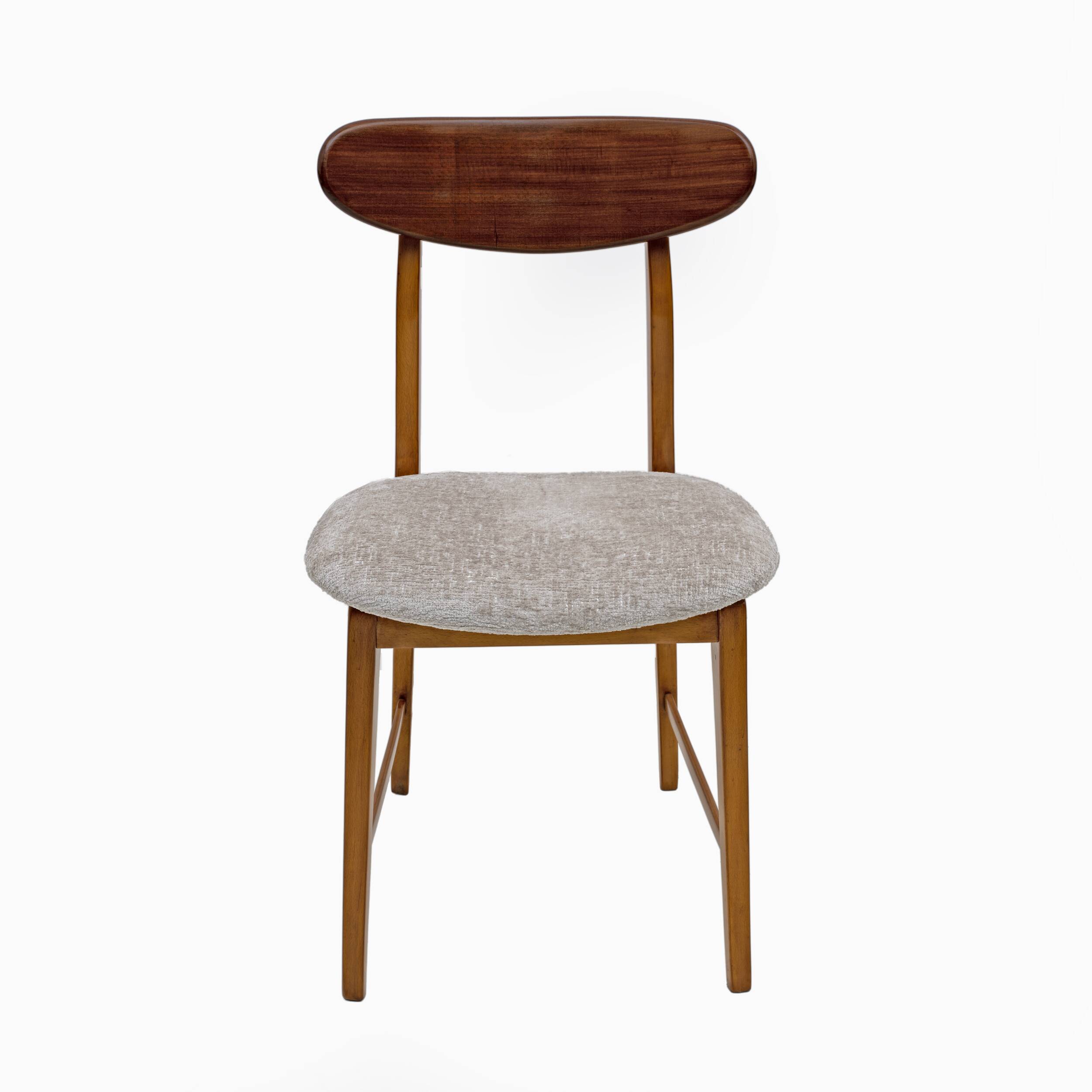 Set of Six Teak Wood and Bouclè Fabric Dining Chairs, Denmark, 1960s