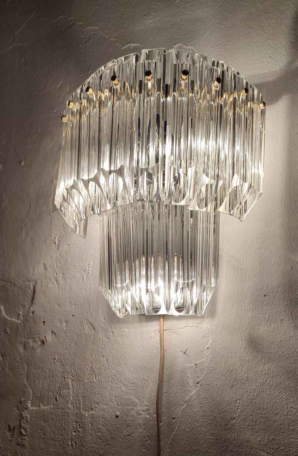 Applique cristal France, années 1950.