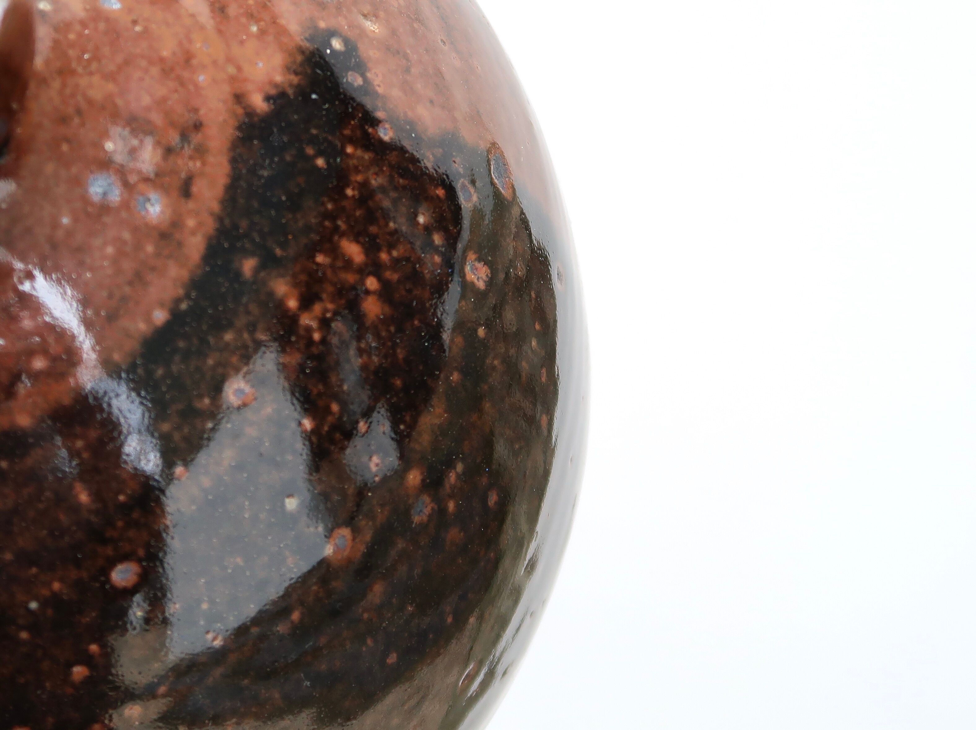 Brown stoneware "ball" lamp foot by Guy Baudat, 70s