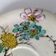 Japanese-style tea set in cracked earthenware with chrysanthemum flowers
