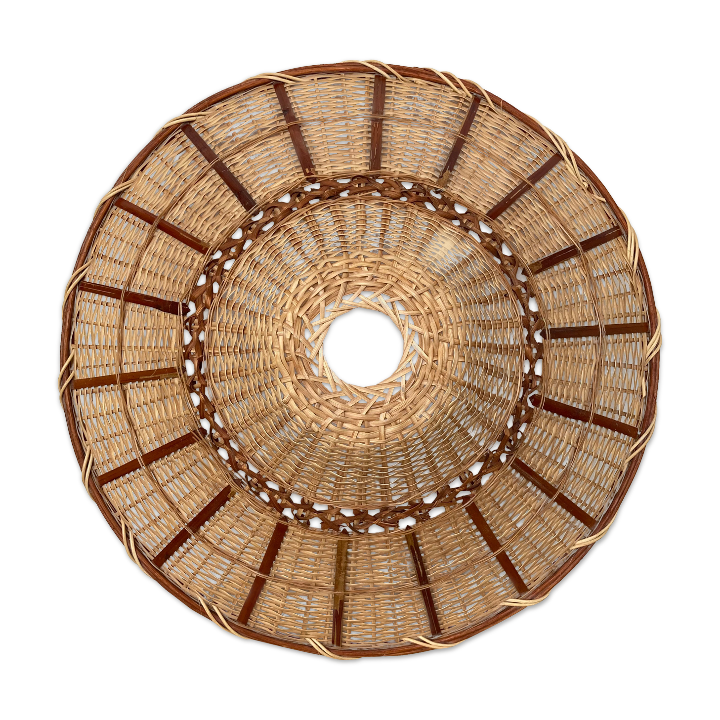 Suspension lampshade rattan and wicker