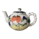 Vintage coloured ceramic jug in cream white with hand-painted decoration (Hungary)