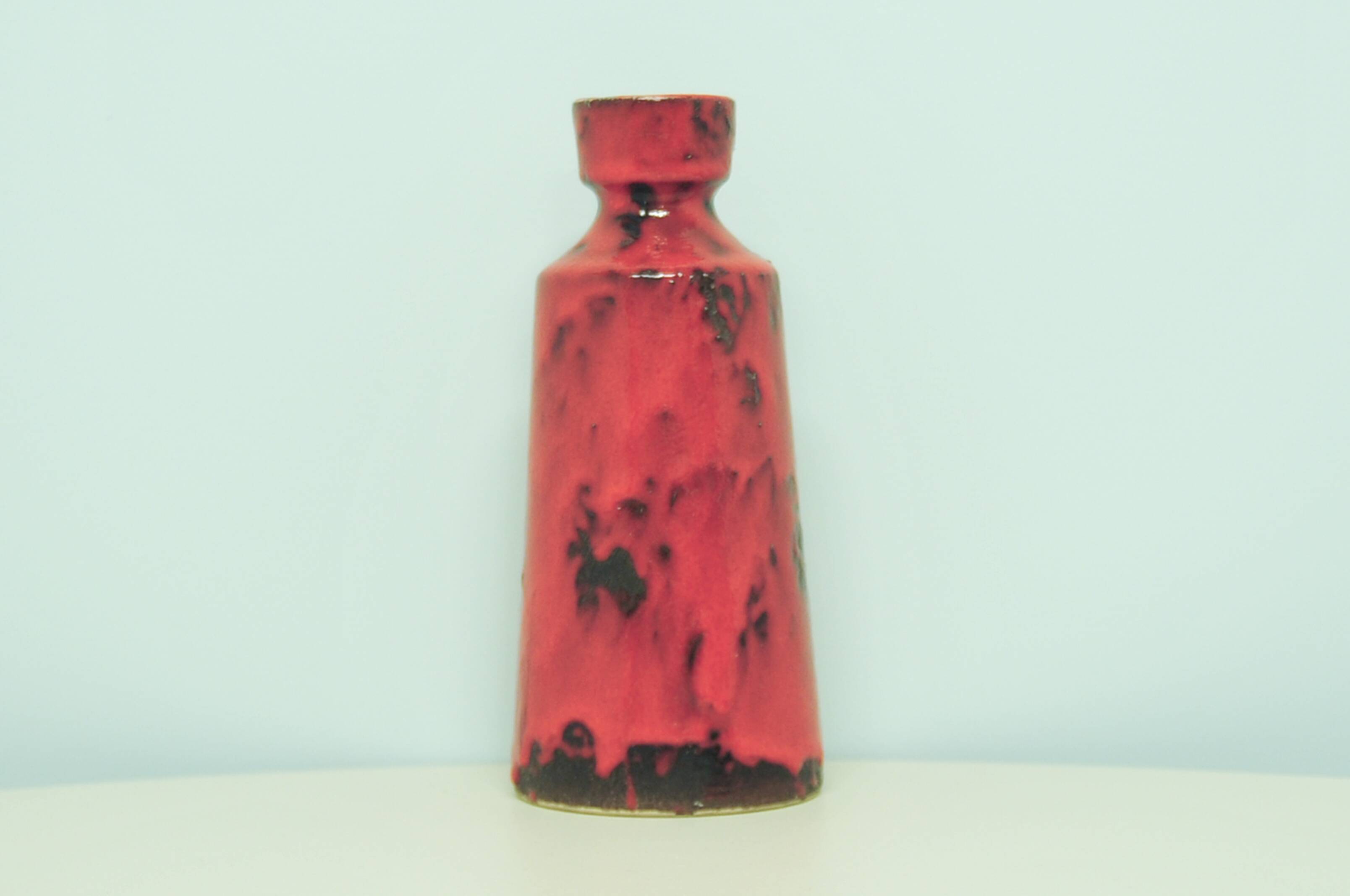 vintage red Fatlava West Germany vase