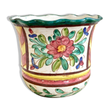 Cache-pot céramique ancienne fleurs
