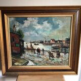 Tableau à l’huile port d’Honfleur