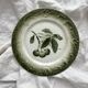 Antique ironstone dessert plate decorated with cherries, Pexonne earthenware