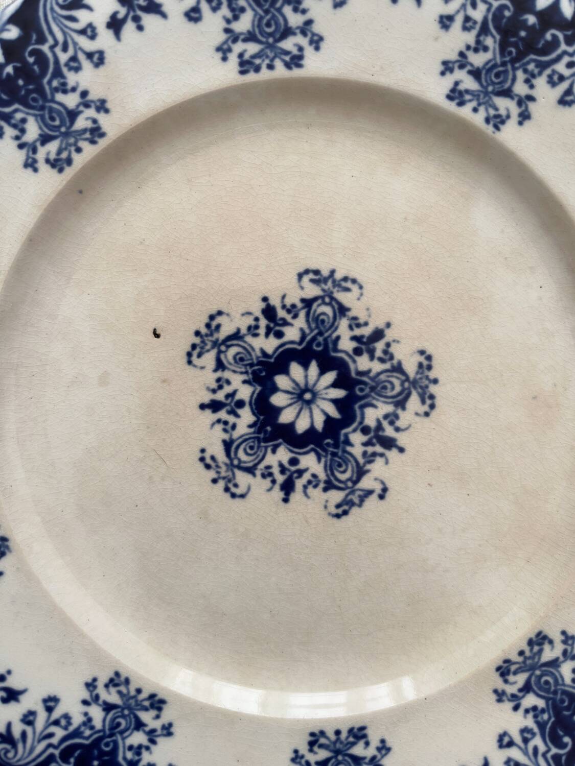 4 ironstone dessert plates "Rouen" JVB Jules Vieillard Bordeaux
