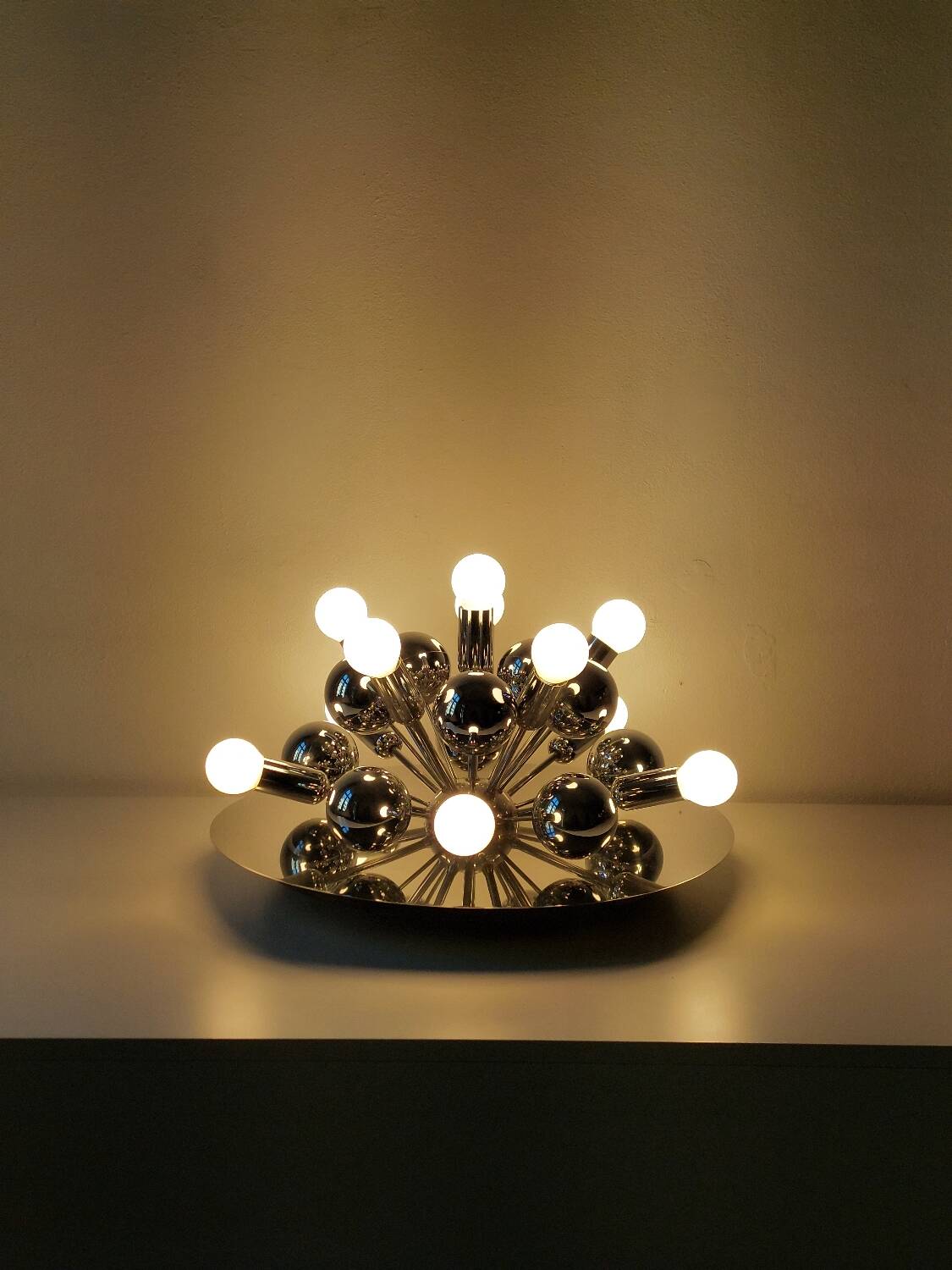 Vintage Sputnik wall/ceiling light from the space age, Cossack style.