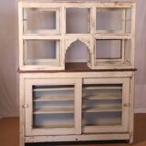 Merchant counter in Burmese teak with original white patina