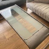 Metal and glass coffee table