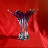 Large Murano vase, blown glass, cobalt blue