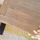 Art Deco chest of drawers in raw oak with carved drawers.