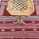 table d'échecs en bois d'olivier rustique