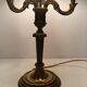 Antique three-light Bouillotte lamp - brass - Fontette Palace Caen