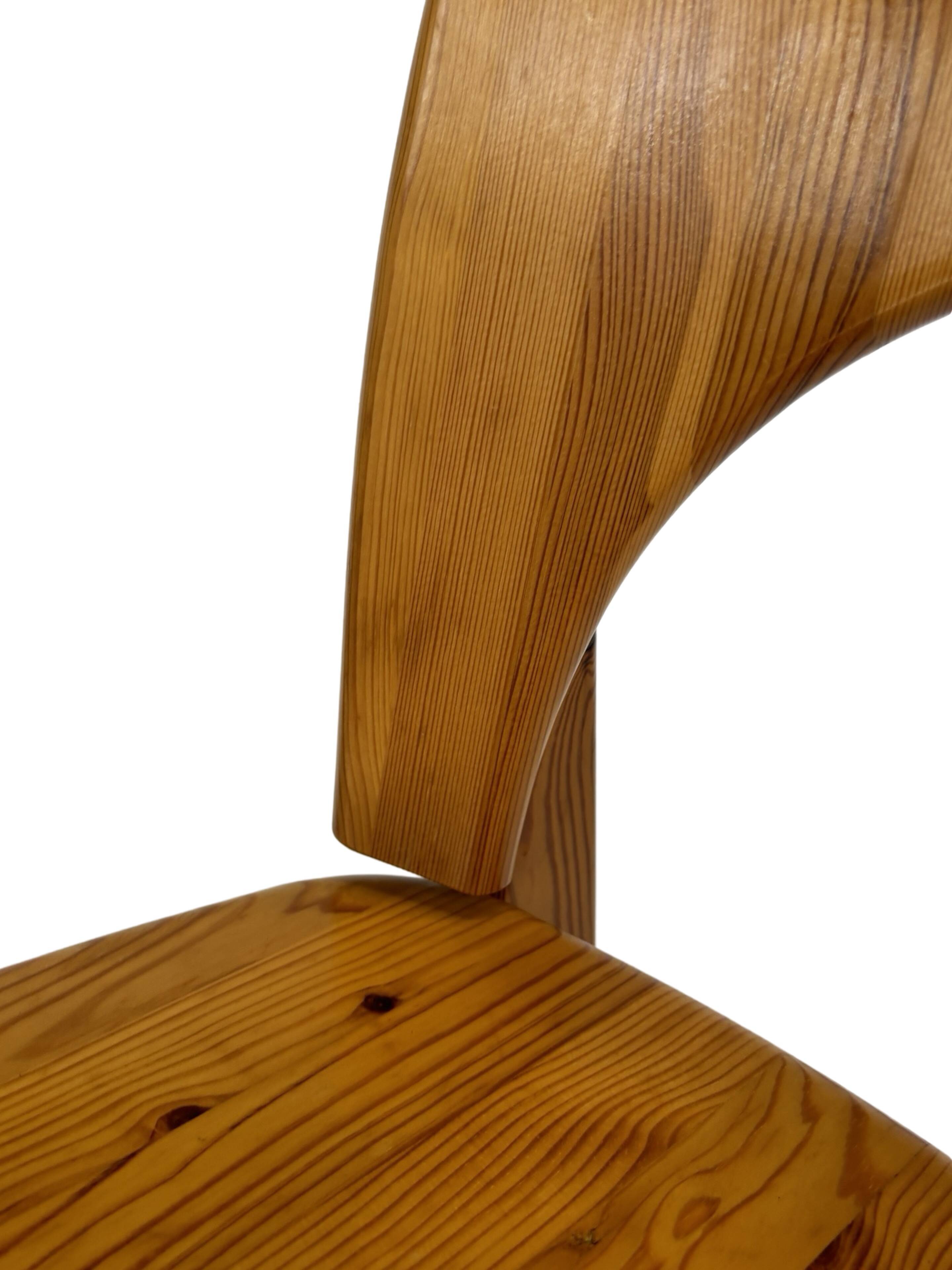 Vintage set of four pinewood chairs Rainer Daumiller minimalist design