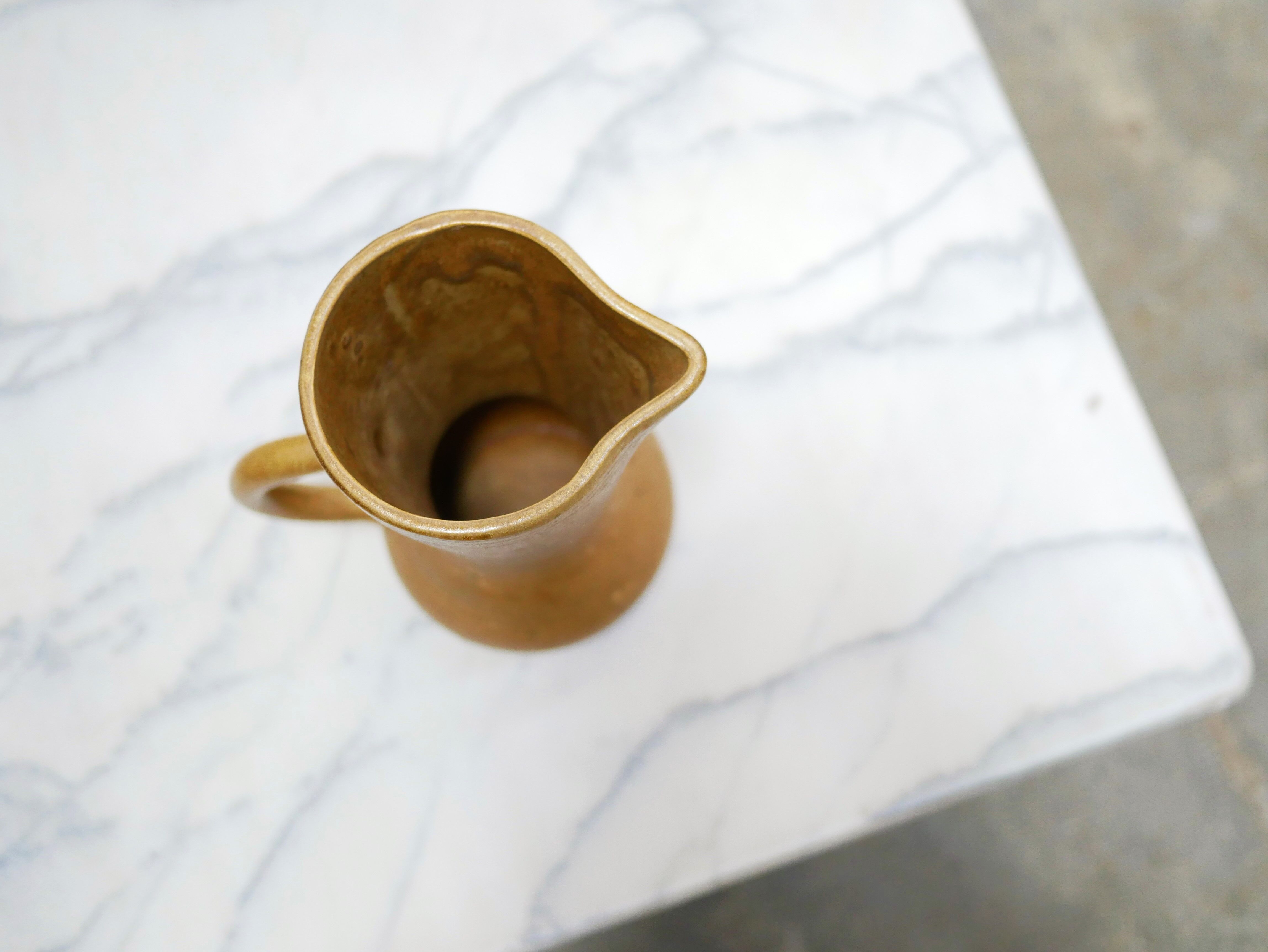 Vintage stoneware pitcher by the digoin factory, France