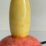 ALABASTER STONE LAMP Blue, Yellow and Red 80s