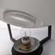Minimalist Cube Table Lamp Black Metal Opal Glass Geometric European 1970s