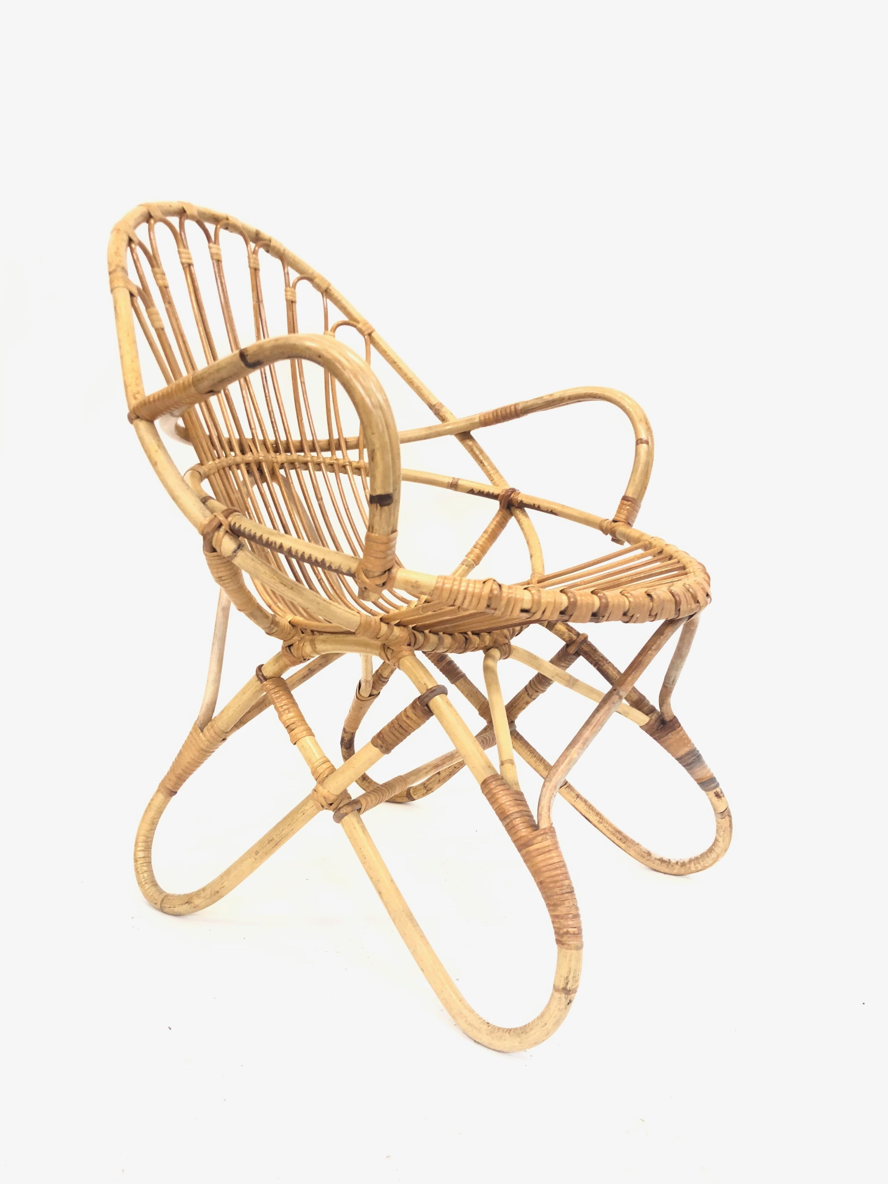 Rohe Noordwolde rattan chair, 1960, Netherlands