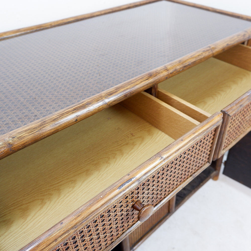 Mid-century bamboo and rattan buffet - 1960s