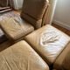 Lot de 5 chauffeuses en cuir vintage