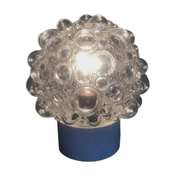 Lampe de table en verre à bulles vintage Helena Tynell - Glashütte Limburg années 1960