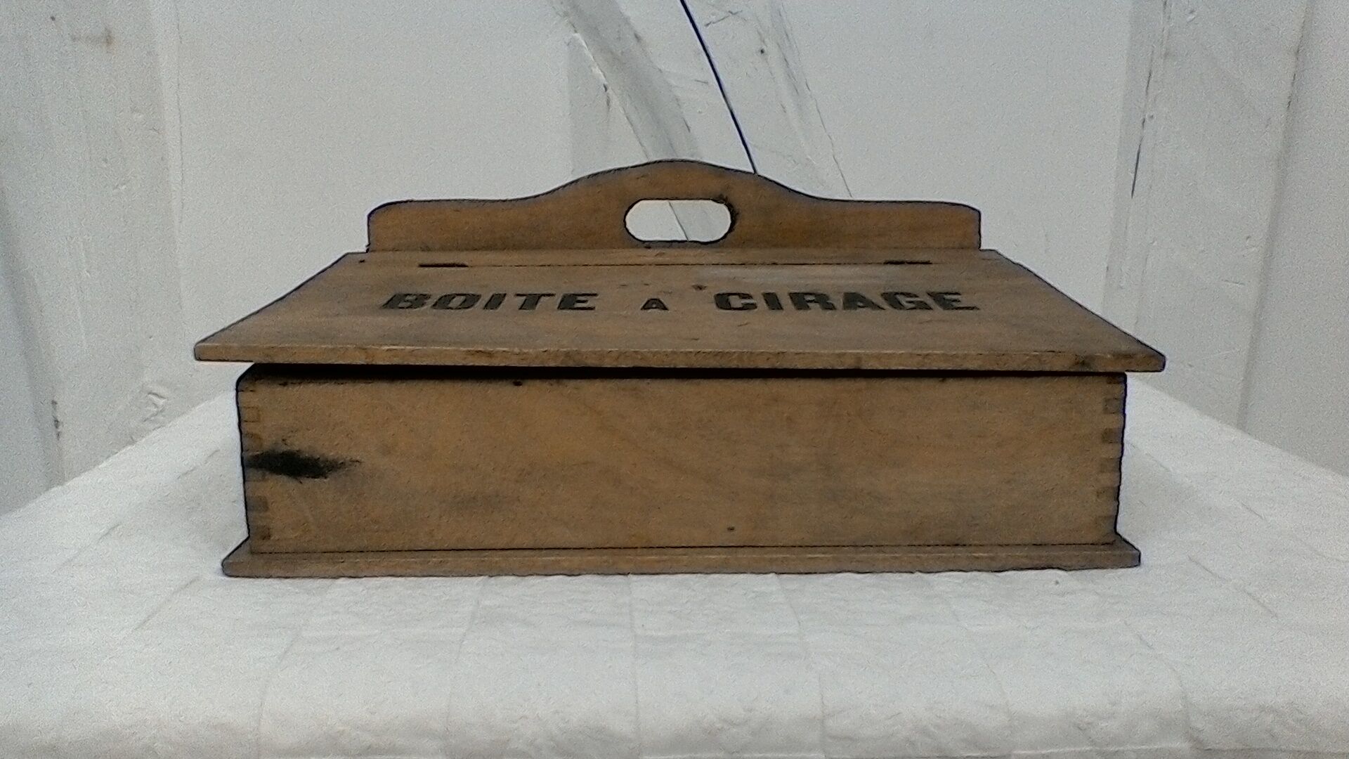 Wooden wax box, vintage.