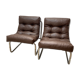 Set de 2 chauffeuses vintage marrons 1990