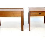 Set of 2 walnut bedside tables, Sweden, 1960