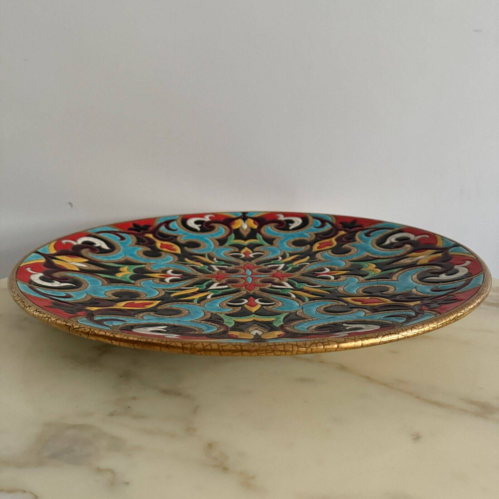 Longwy enamel dish Arabesques creation by P. Mignon