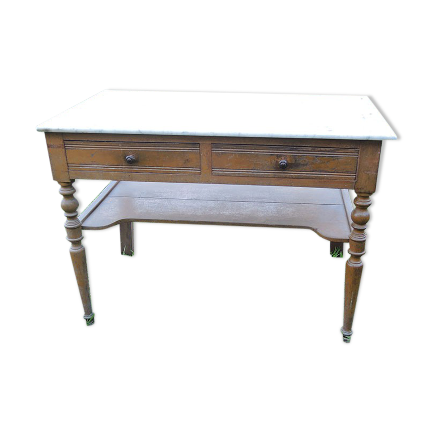 Wooden and marble desk