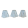 Set of 3 pale blue plastic strip lampshades, to clip onto a bulb.