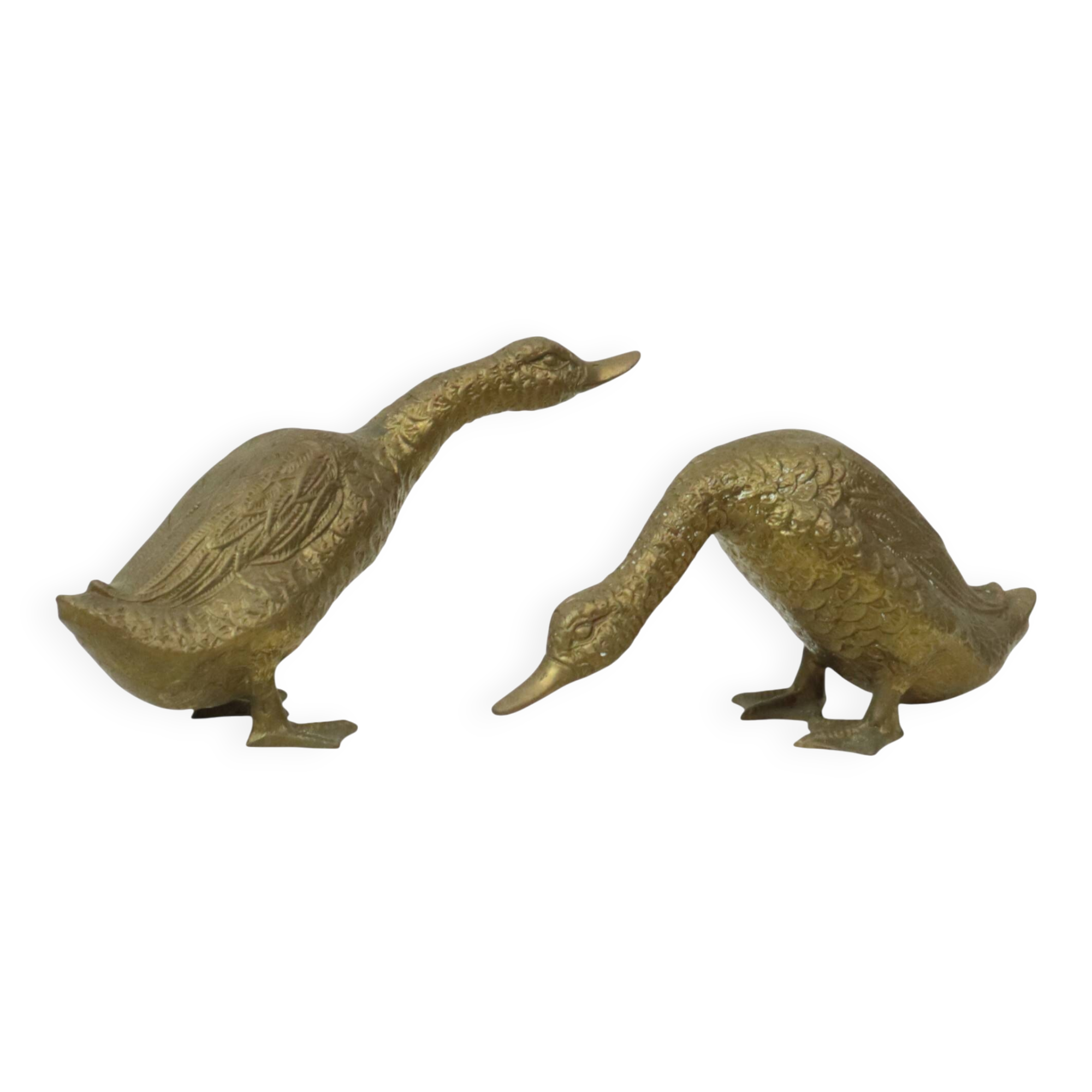 Pair of Bronze Ducks and Geese Figurines France 1940s