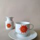 Lot 12 tasses à café et pot à lait en porcelaine Ak Kaiser années 70