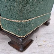 1960s, Danish armchair, green and beige furniture wool.