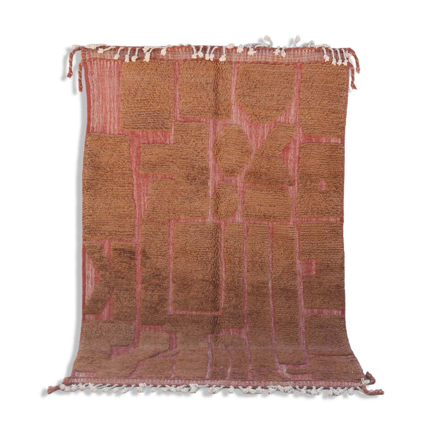 Handwoven Beni Ouarain rug 255×155cm – Terracotta & Clay - AZ821