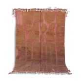 Tapis Beni Ouarain tissé à la main 255×155cm – Terracotta & Argile - AZ821