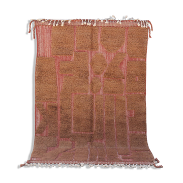 Tapis Beni Ouarain tissé à la main 255×155cm – Terracotta & Argile - AZ821